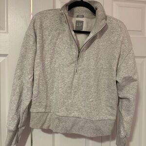 GAP Gray Zip Up Sweater with Mock Neck